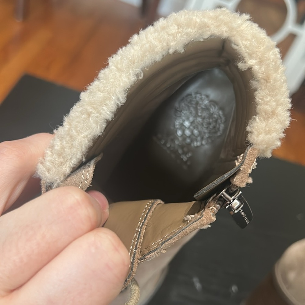 🆕Vince Camuto Suede Tan Lace-Up Ankle Boots - Picture 7 of 8